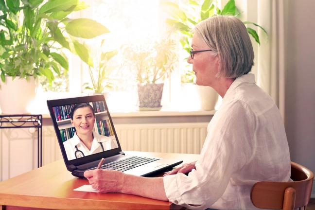 A patient on a Telehealth video call