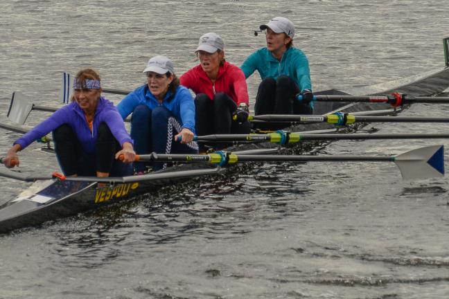 World champion rower Carin Reynolds with her crew team