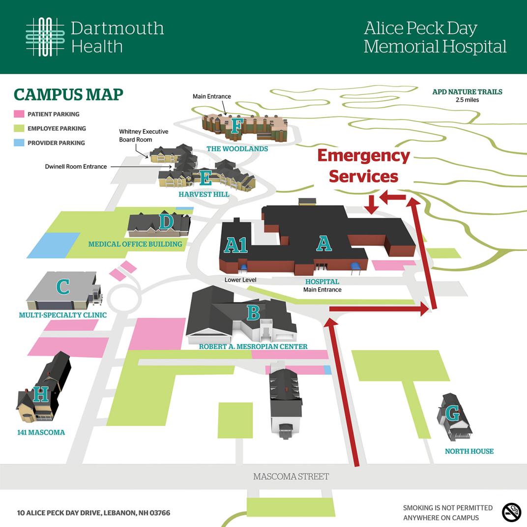 Emergency Dept Map Temporary Location