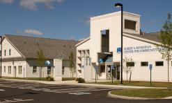 The front exterior of the Robert A Mesropian Center for Community Care