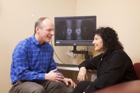 Dr. Houde with patient
