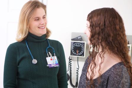 Patient with primary care doctor at Alice Peck Day