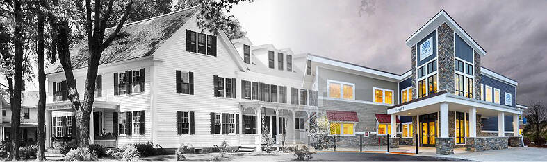 blended image of historic APD building faded into newer multi-specialty clinic building